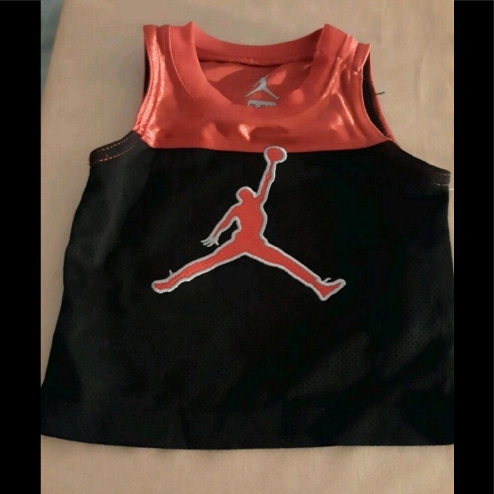 Baby Air Jordan Black & Red Tank Top Sz 3-6 Months - Picture 2 of 2